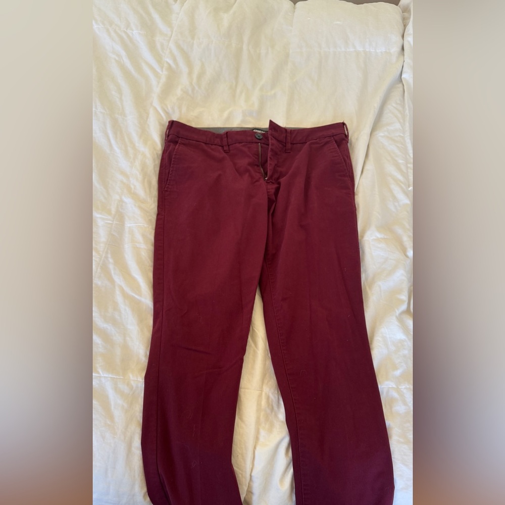 Express Men’s Slim Straight Cherry Red Pants